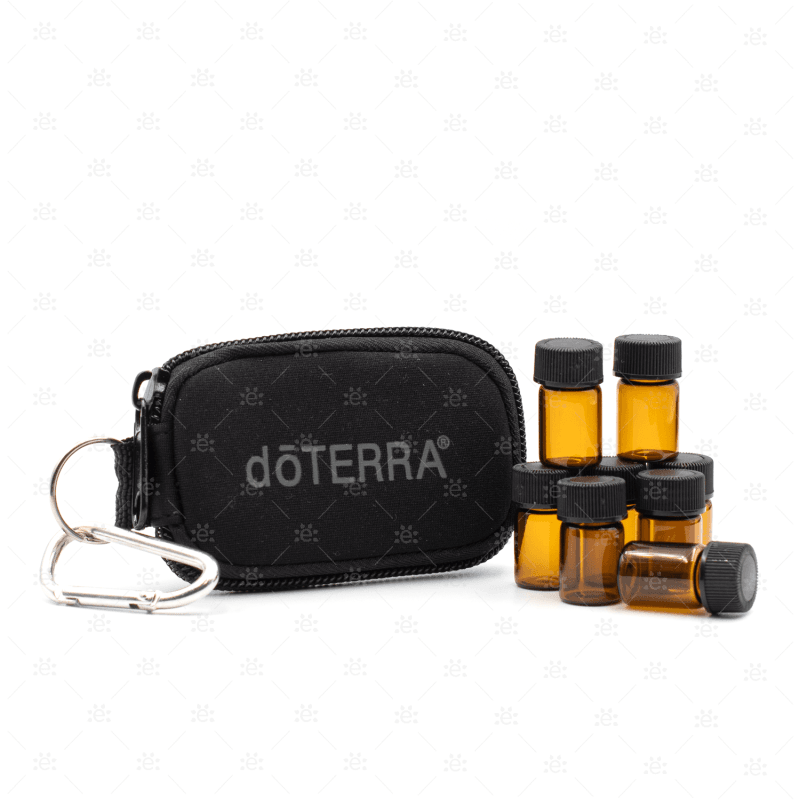 Black - Doterra Branded Key Chain Case With 8 Sample Vials