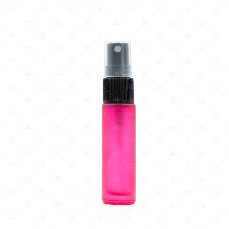 10Ml Pink Deluxe Frosted Glass Spray Bottle (5 Pack)