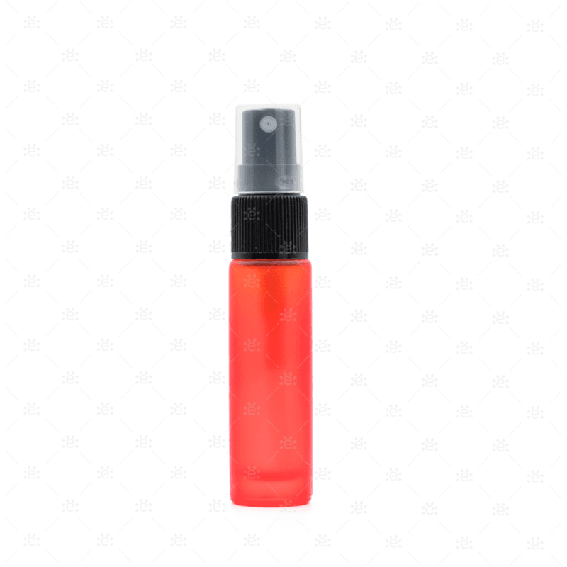 10Ml Red Deluxe Frosted Glass Spray Bottle (5 Pack)