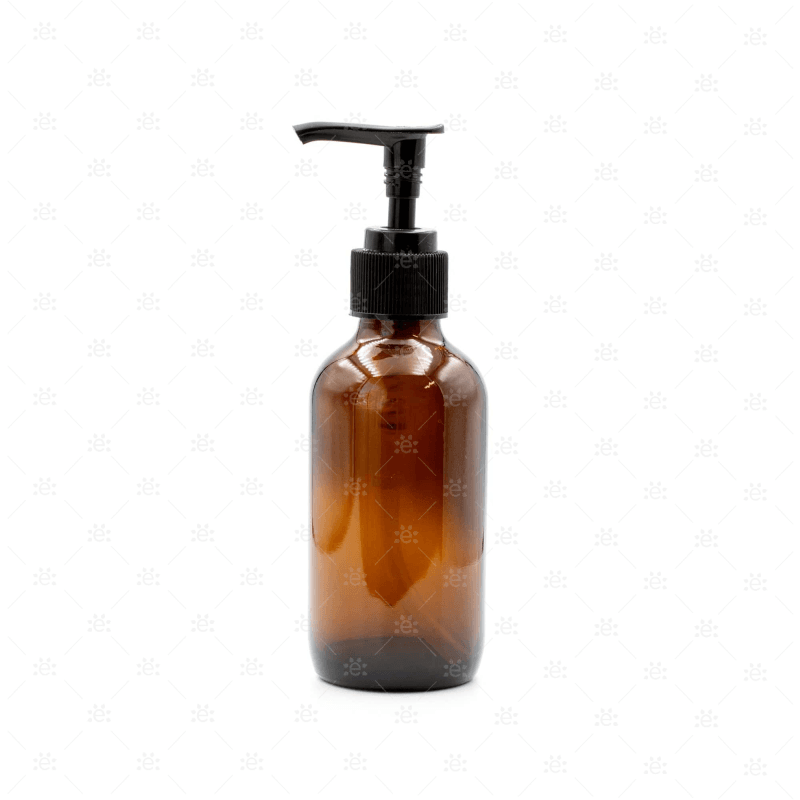 120Ml Amber Glass Pump Dispenser Bottle Lotion
