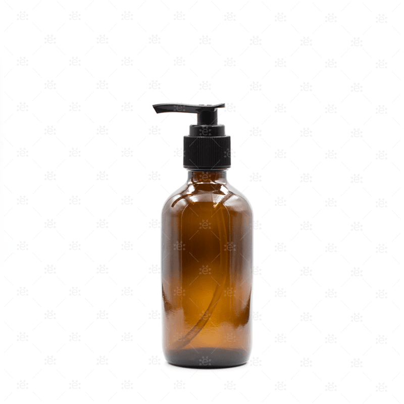240Ml Amber Glass Pump Dispenser Bottle