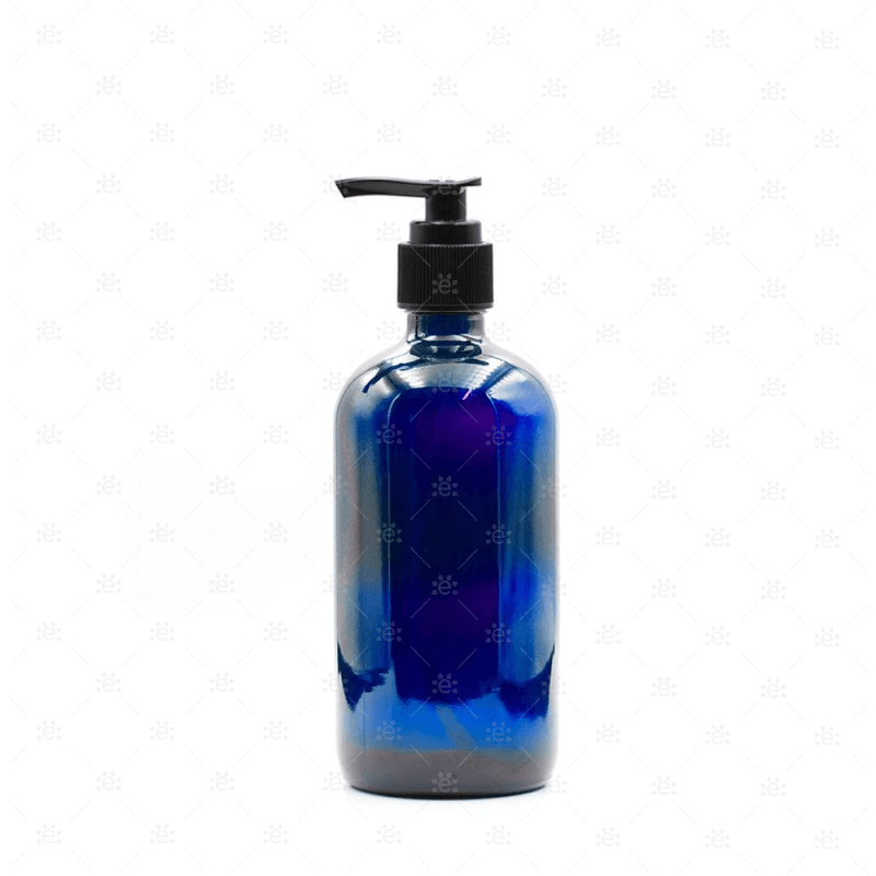 240Ml Blue Glass Pump Dispenser Bottle