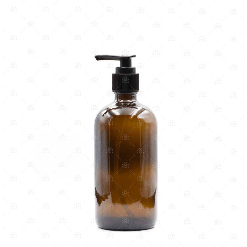500Ml Amber Glass Bottle With Lotion Pump Dispenser