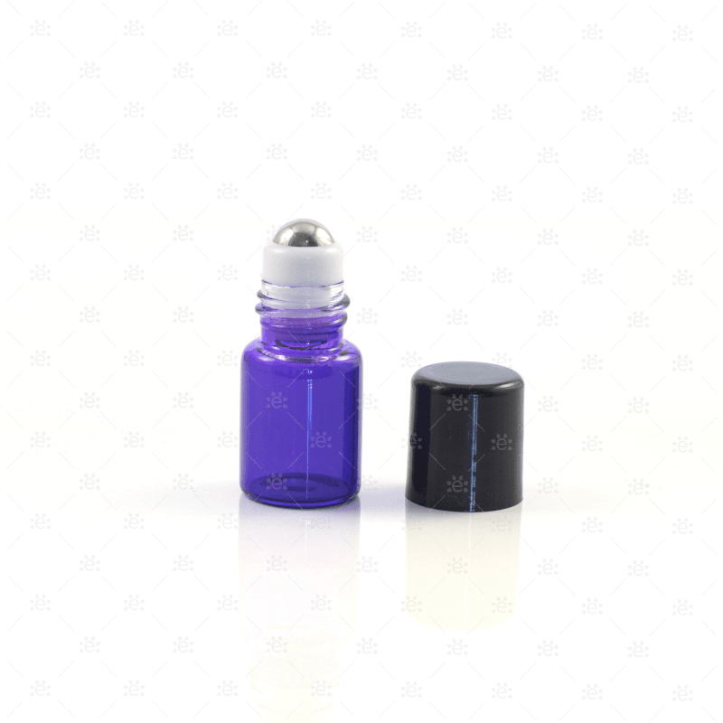 5/8 (2Ml) Dram Purple Roller Bottles With Stainless Steel Rollers (5 Pack) Glass Bottle