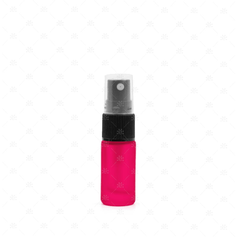 5Ml Pink Deluxe Frosted Glass Spray Bottle (5 Pack)