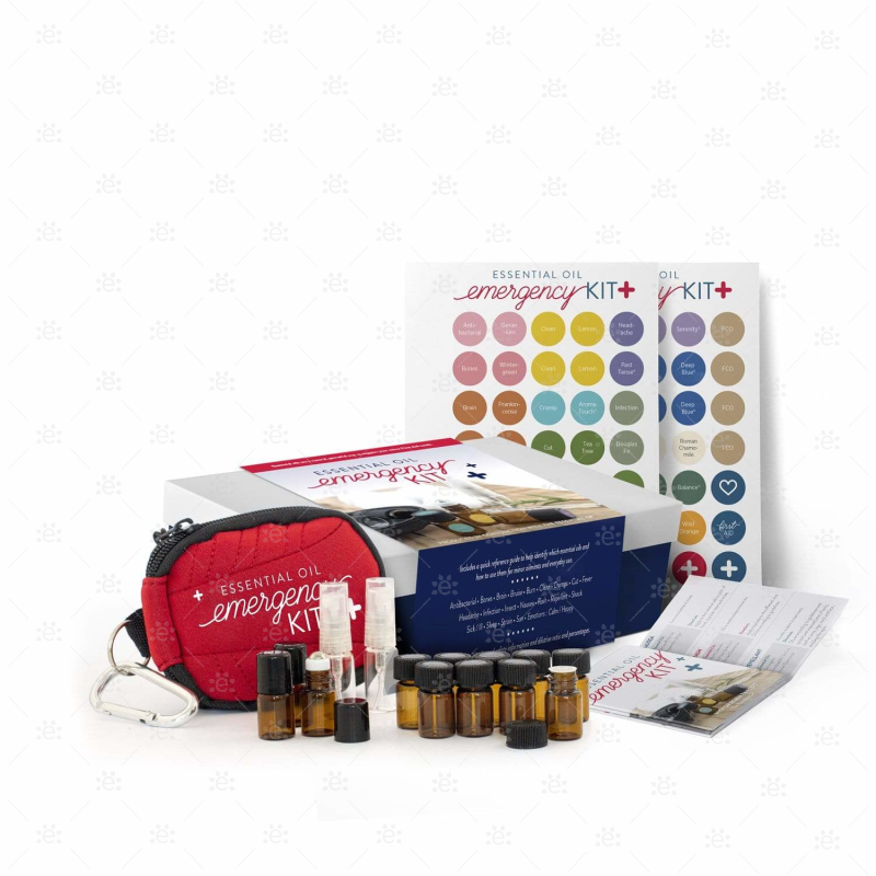 Essential Oil Emergency Kit (With Case Bottles First Aid Brochure & Cap Stickers) Diy Kits