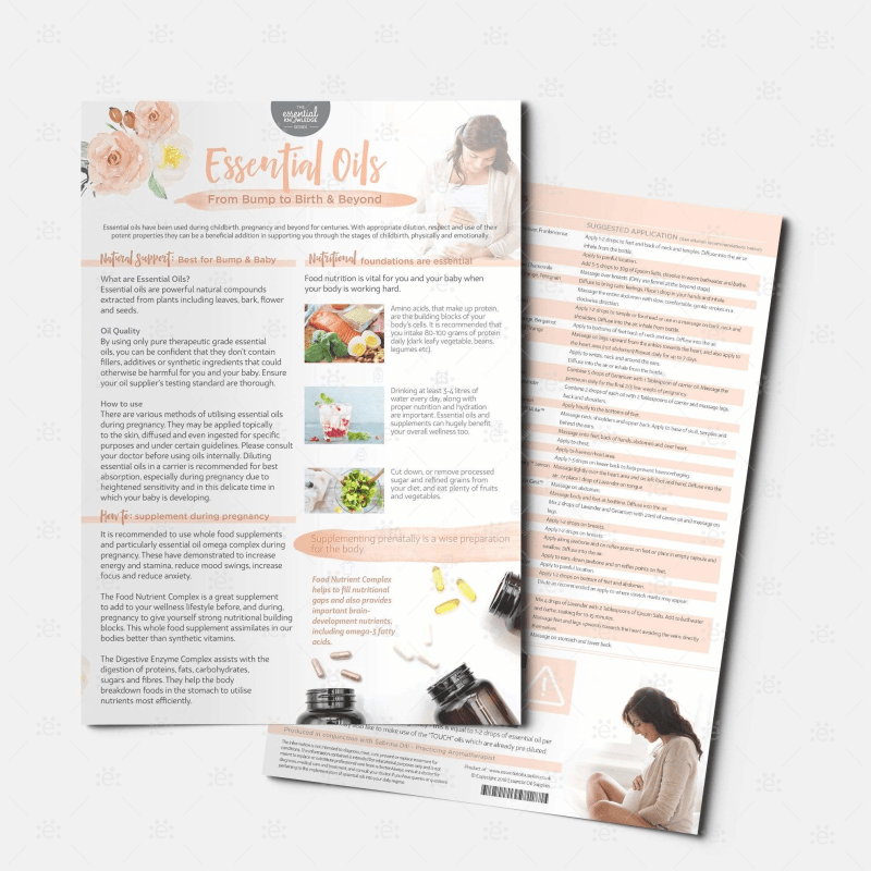 Essential Knowledge Series : Essential Oils from Bump to Birth & Beyond Tear pad (25 sheets)