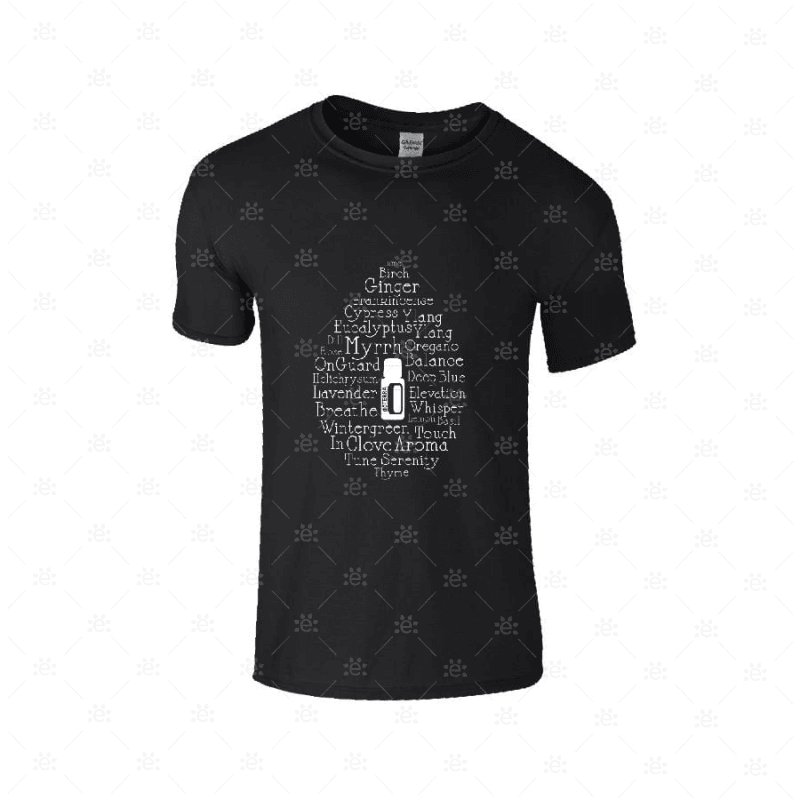 Mens Doterra Branded T-Shirt - Design Style 3 (Black) Clothing