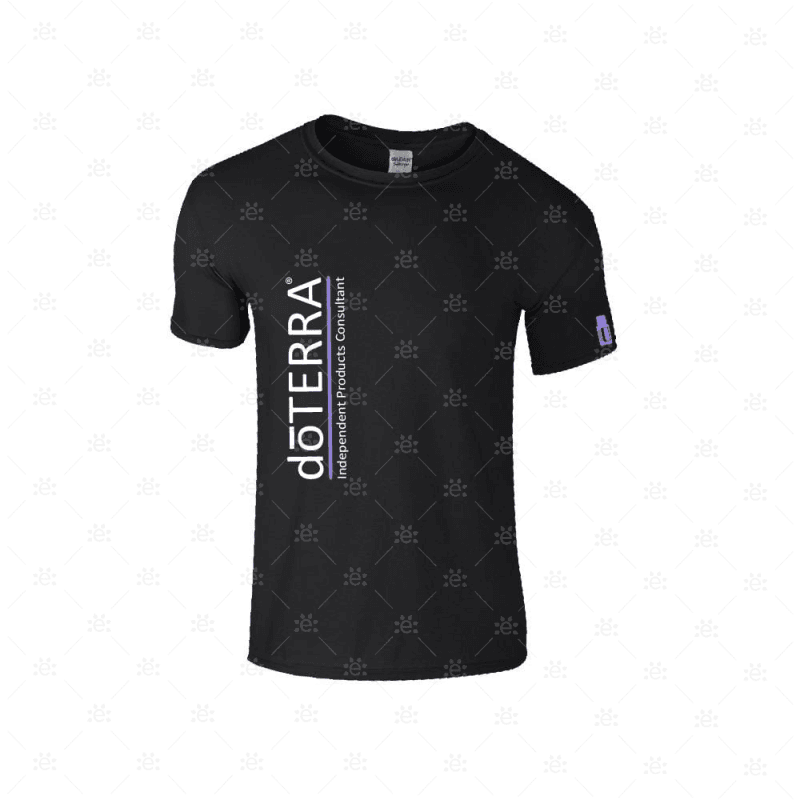 Mens Doterra Branded T-Shirt - Design Style 7 (Black & Purple) Clothing