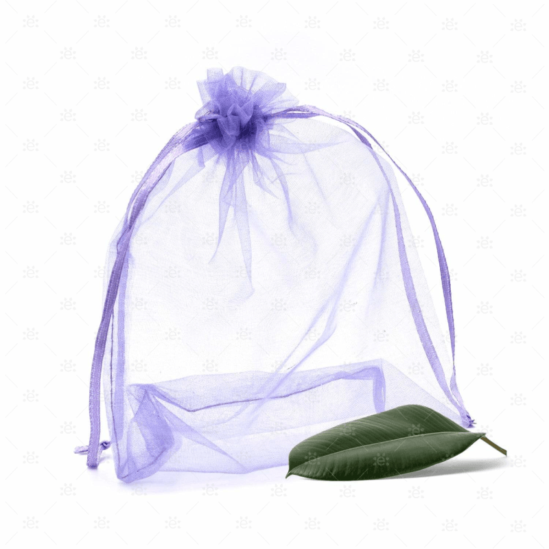 Purple Organza Gift Bag (10 Pack) 15 X 17Cm